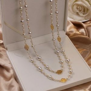 Pearl Necklace For Women Double Layer